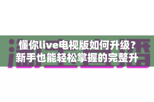 懂你live电视版如何升级?新手也能轻松掌握的完整升级指南 懂你live电视版如何升级?新手也能轻松掌握的完整升级指南
