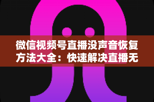 微信视频号直播没声音恢复方法大全:快速解决直播无声困扰的实用指南 微信视频号直播没声音恢复方法大全:快速解决直播无声困扰的实用指南