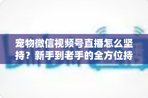 宠物微信视频号直播怎么坚持？新手到老手的全方位持久运营指南
