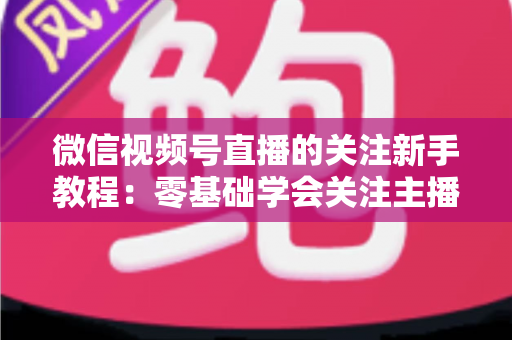 微信视频号直播的关注新手教程:零基础学会关注主播与快速涨粉的完整实操指南 微信视频号直播的关注新手教程:零基础学会关注主播与快速涨粉的完整实操指南